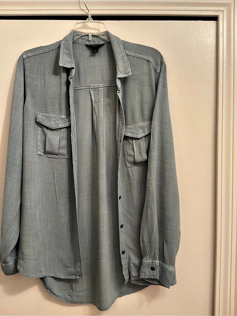 Rock & Republic Gray Utility Button Down Size Medium